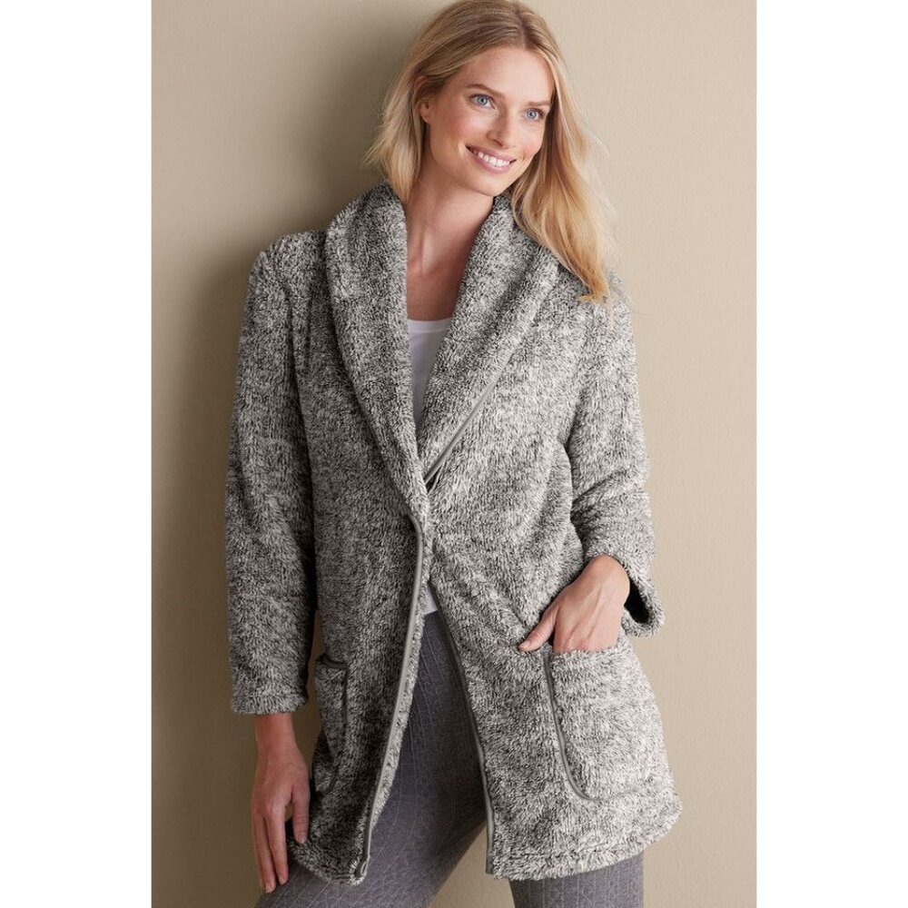 Soft Surroundings Fleece Deep Pile Cozy Jacket‎ M MOST WONDERFUL CARDI
